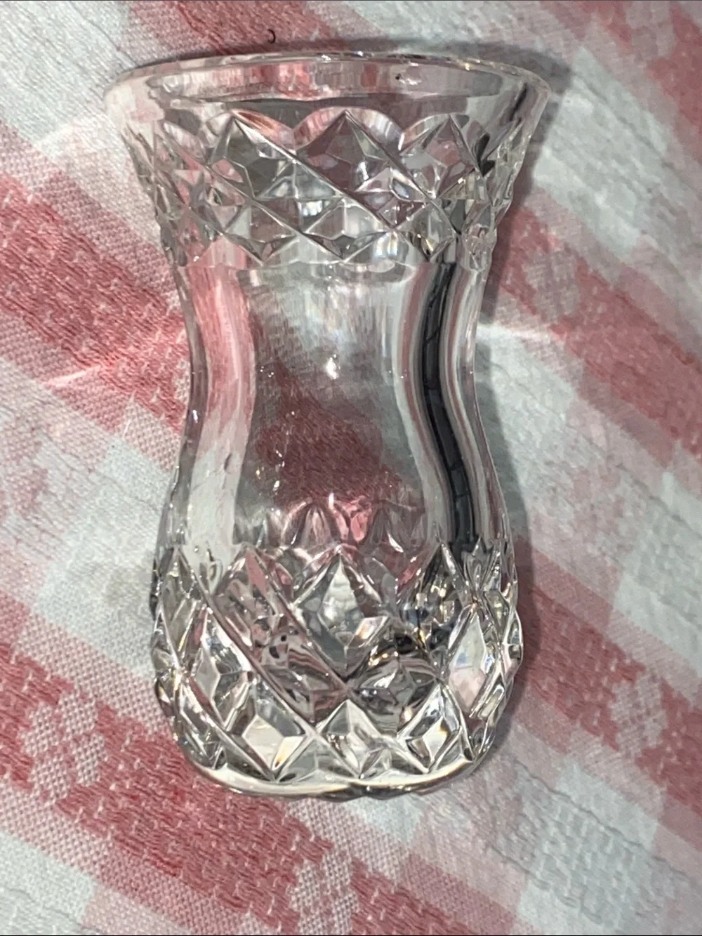 Clear Crystal Cut Mini Bud Vase